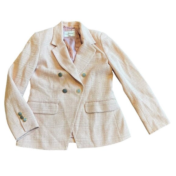 Sportscraft Australia Double Breasted Tweed Blazer Jacket Classic Pink Size 8 US - Picture 1 of 11